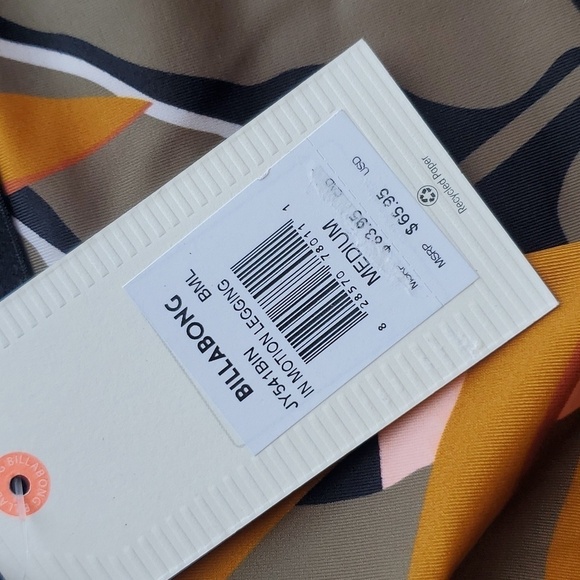 Billabong In Motion Tropical Crop Leggings M NWT - Picture 5 of 8